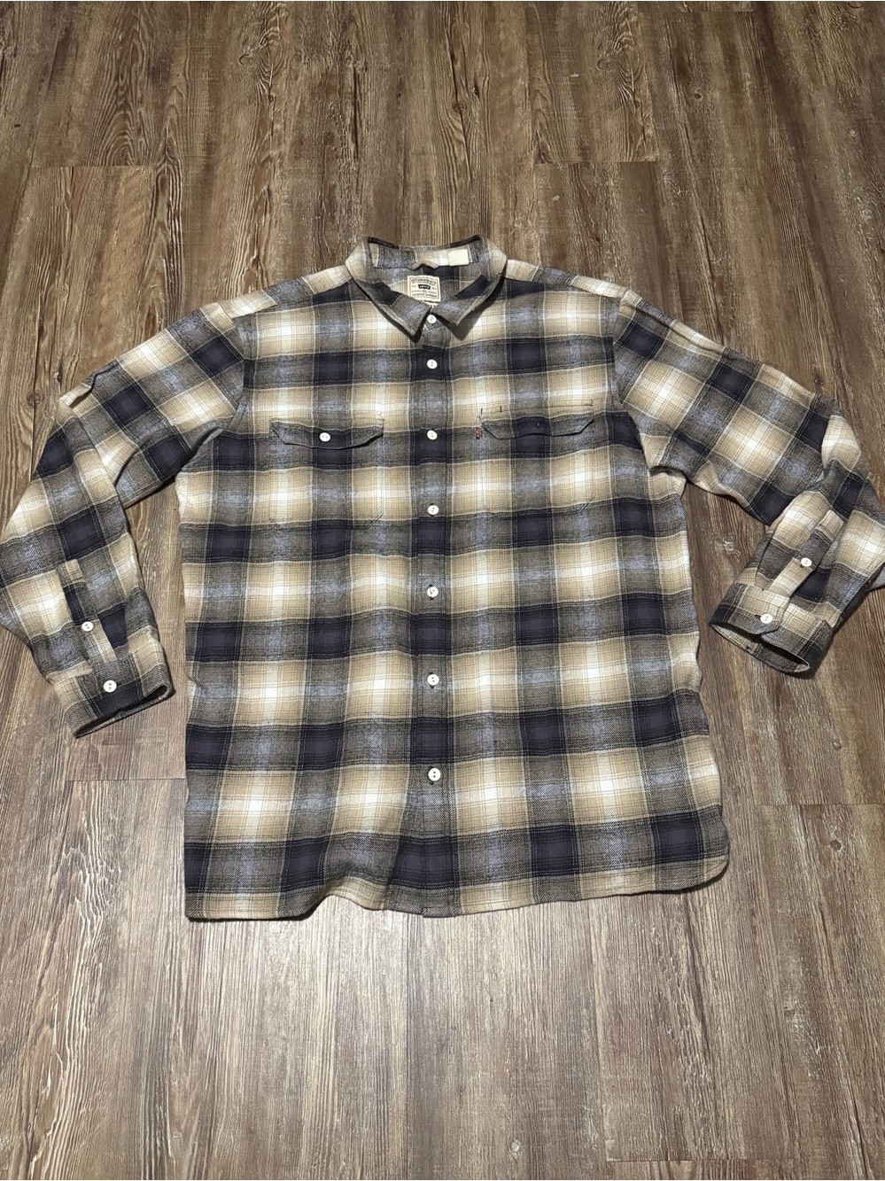 Levi's Jackson Worker Relaxed Flannel Shirt Men's XL Plaid Outdoor Long Sleeve